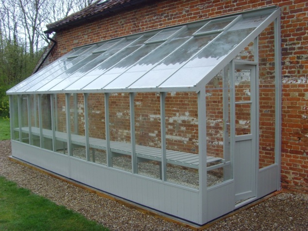 swallow dove 6x20 lean to greenhouse with custom paint